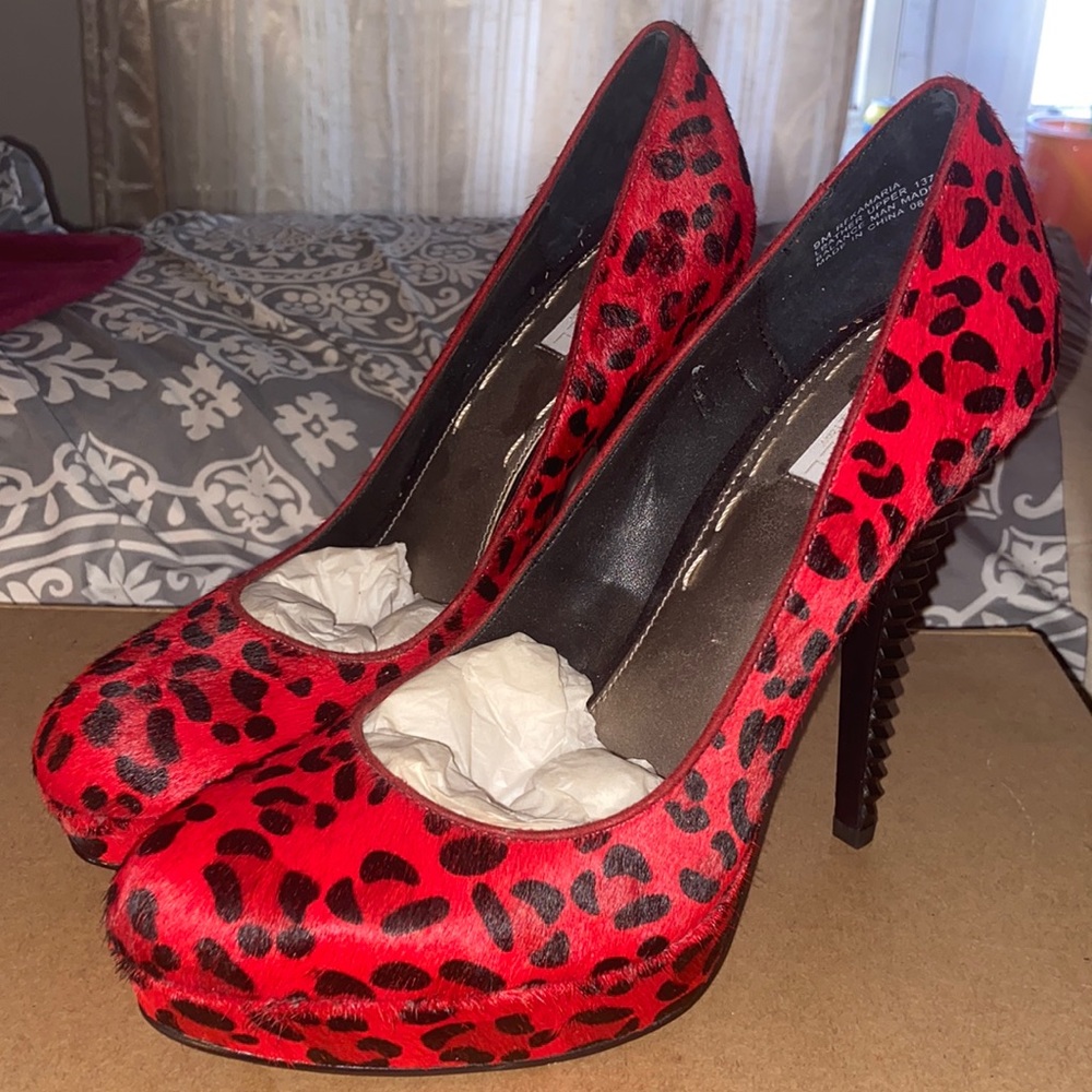 Rachel Roy Red Cheetah Print Pumps